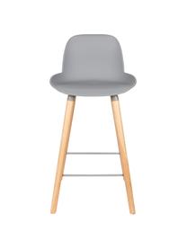 Chaise de comptoir design Albert Kuip, Assise : gris clair Pieds : frêne Cadre et repose-pieds : gris