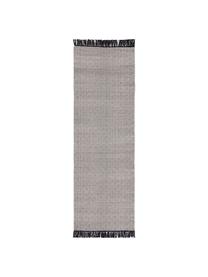 Tapis de couloir graphique Todos, 40 % coton, 30 % laine, 30 % polyester, Grège, larg. 80 x long. 250 cm