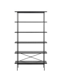 Regal Angus, Gestell: Metall, beschichtet, Holz, schwarz lackiert, B 94 x H 172 cm