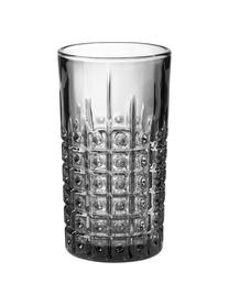 Vasos con relieve Mont Fleuri, 4 uds., Vidrio, Negro, Ø 8 x Al 13 cm