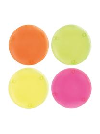 Set 4 sottobicchieri Neon, Acrilico, Giallo, verde, arancione, rosa, Ø 10 cm