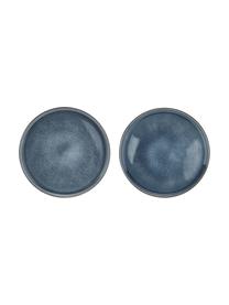 Porseleinen dinerborden Quintana in blauw/grijs, 2 stuks, Porselein, Blauw, bruin, Ø 28 cm