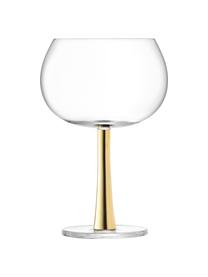 Glazen Gina met gouden steel, 2 stuks, Glas, Transparant, goudkleurig, Ø 11 x H 17 cm, 420 ml