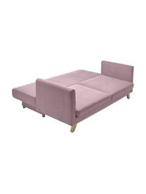 Sofá cama Triplo (3 plazas), con espacio de almacenamiento, Tapizado: 100% poliéster con tacto , Patas: metal pintado, Estructura: madera maciza, aglomerado, Tejido rosa, An 216 x F 105 cm