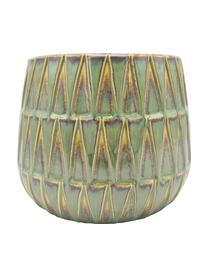 Cache-pot céramique Nomad, Céramique, Vert, jaune, Ø 19 cm x haut. 15 cm