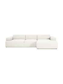 Ecksofa Melva (4-Sitzer) in Beige, Bezug: Polyester Der hochwertige, Gestell: Massives Kiefernholz, Spa, Füße: Kiefernholz Die Füße befi, Webstoff Beige, B 319 x T 144 cm