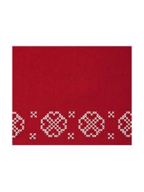 Theedoek Embroidery met winters motief, Katoen, Rood, wit, 50 x 70 cm