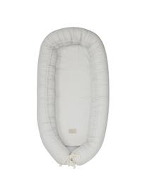 Babynest Wave aus Bio-Baumwolle, Bezug: 100% Biobaumwolle, Grau, Weiss, B 47 x L 88 cm