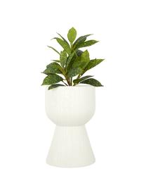 Grand cache-pot aspect bois Tam Tam, Plastique, Blanc, Ø 17 x haut. 27 cm