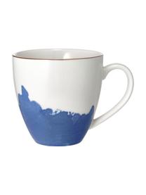 Tazza caffè in porcellana con sfumatura e bordo dorato Rosie 2 pz, Porcellana, Bianco, blu, Ø 12 x Alt. 9 cm