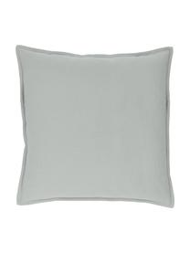 Housse de coussin en coton gris clair Mads, 100 % coton, Gris clair, larg. 40 x long. 40 cm