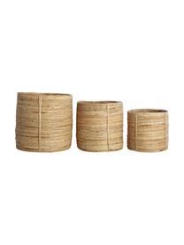 Súprava úložných košov Chaka, 3 diely, Ratan, bambus, Hnedá, Súprava s rôznymi veľkosťami
