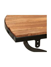 Table semi-circulaire de balcon, à plateau en bois Parklife, Noir, bois d'acacia