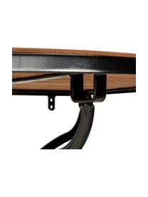 Půlkruhový balkonový stůl s dřevěnou deskou Parklife, Černá, akátové dřevo