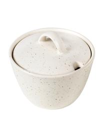 Ręcznie wykonana cukiernica Nordic Vanilla, Kamionka, Kremowobiały, nakrapiany, Ø 10 x W 7 cm