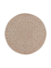 Kulatý vnitřní a venkovní koberec Cleo, Béžová, krémová