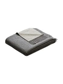 Plaid cachemire gris Liliana, 80 % laine, 20 % cachemire, Gris, larg. 130 x long. 170 cm