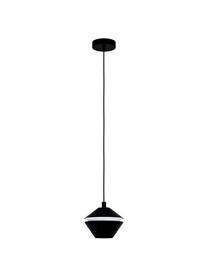Lámpara de techo pequeña Perpigo, Pantalla: metal pintado, Anclaje: metal pintado, Cable: cubierto en tela, Negro, Ø 17 x Al 110 cm