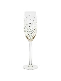 Kieliszek do szampana Scintille, 4 szt., Szkło, Transparentny, odcienie złotego, Ø 5 x W 25 cm