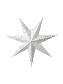 Ručne vyrobená vianočná hviezda Asta, Ø 60 cm, Papier, Biela, odtiene striebornej, Ø 60 cm