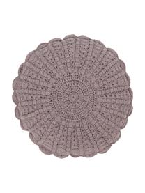 Coussin crocheté rond Brielle, Lilas, Ø 40 cm