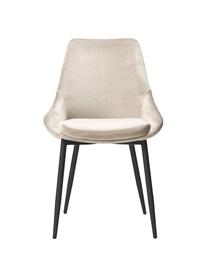 Fluwelen stoelen Sierra, 2 stuks, Bekleding: polyester fluweel, Poten: gelakt metaal, Fluweel beige, B 49  x D 55 cm