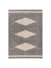 Tapis shaggy ethno Selma, Gris, beige clair