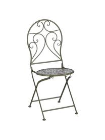 Składane krzesło balkonowe Ninet, 2 szt., Metal powlekany, Zielony, S 40 x W 92 cm