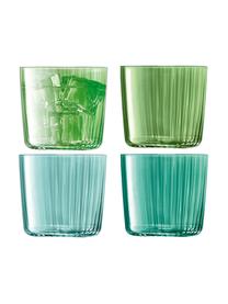 Komplet szklanek ze szkła dmuchanego Gems, 4 elem., Szkło dmuchane, Odcienie zielonego, Ø 8 x W 7 cm