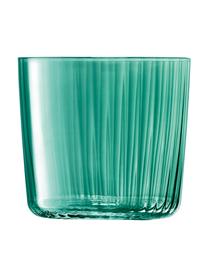 Ručne fúkané poháre na vodu s reliéfom Gems, 4 ks, Odtiene zelenej