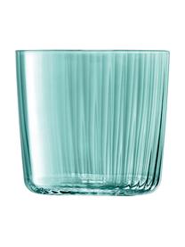 Set 4 bicchieri acqua in vetro soffiato Gemme, Vetro soffiato, Tonalità verde, Ø 8 x Alt. 7 cm