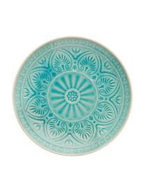 Plato postre artesanales Sumatra, Gres, Turquesa, Ø 21 cm