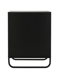 Ladekast Sanford in zwart, Frame: gelakt MDF, Poten: gepoedercoat metaal, Zwart, 80 x 106 cm
