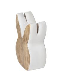 Objet déco lapin de Pâques en bois Liloja, 2 élém., Bois, enduit, Bois, vert, blanc, larg. 5 x haut. 7 cm