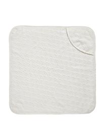 Cape de bain en coton bio pour bébé Wave, Blanc cassé