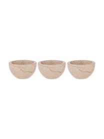 Marmeren dipschalen Emerson, 3 stuks, Marmer, Beige, gemarmerd, Ø 8 x H 4 cm