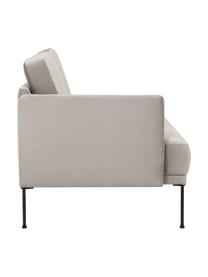 Chaise longue in velluto Fluente, Rivestimento: velluto (copertura in pol, Struttura: legno di pino massiccio, , Piedini: metallo verniciato a polv, Velluto greige, Larg. 202 x Prof. 85 cm, schienale a sinistra