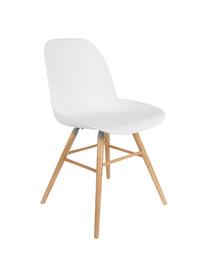 Sedia Albert Kuip, Seduta: 100% polipropilene, Piedini: legno di frassino, Bianco, Larg. 49 x Prof. 55 cm