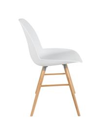 Silla Albert Kuip, Asiento: 100% polipropileno, Patas: madera de fresno, Blanco, An 49 x Al 82 cm