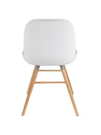 Silla Albert Kuip, Asiento: 100% polipropileno, Patas: madera de fresno, Blanco, An 49 x Al 82 cm