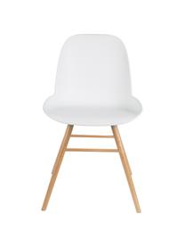 Silla Albert Kuip, Asiento: 100% polipropileno, Patas: madera de fresno, Blanco, An 49 x Al 82 cm