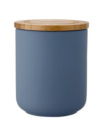 Barattolo con coperchio Stak, Coperchio: legno di bambù, Blu opaco, bambù, Ø 10 x Alt. 13 cm, 750 ml