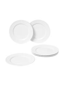 Platos postre de porcelana Pearl, 6 uds., Porcelana, Blanco, Ø 20 x Al 2 cm