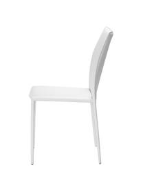 Chaises en cuir rembourrées Soléne, 2 pièces, Blanc