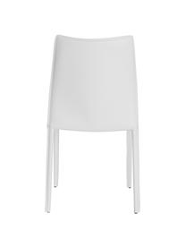 Sillas tapizadas de cuero Soléne, 2 uds., Asiento: cuero tapizado, Estructura: metal recubierto de cuero, Tapizado: poliuretano, Blanco, An 48 x F 60 cm