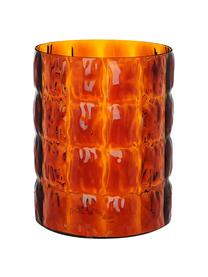 Vaso grande Matelasse, Vetro acrilico, Arancione trasparente, Ø 23 x Alt. 30 cm