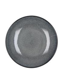 Platos postre de gres Mirha, 4 uds., Gres, Gris oscuro, Ø 22 cm