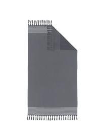 Fouta con flecos Freddy, Reverso: afelpado, Gris oscuro, An 100 x L 180 cm