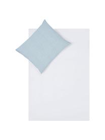 Dubbelzijdig dekbedovertrek Perun, Katoen, Bovenzijde: lichtblauw. Onderzijde: wit, 140 x 200 cm