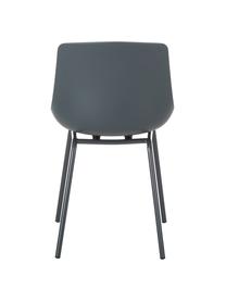 Sedia color grigio scuro con gambe in metallo Dave 2 pz, Seduta: materiale sintetico, Gambe: metallo verniciato a polv, Grigio scuro, Larg. 46 x Prof. 53 cm